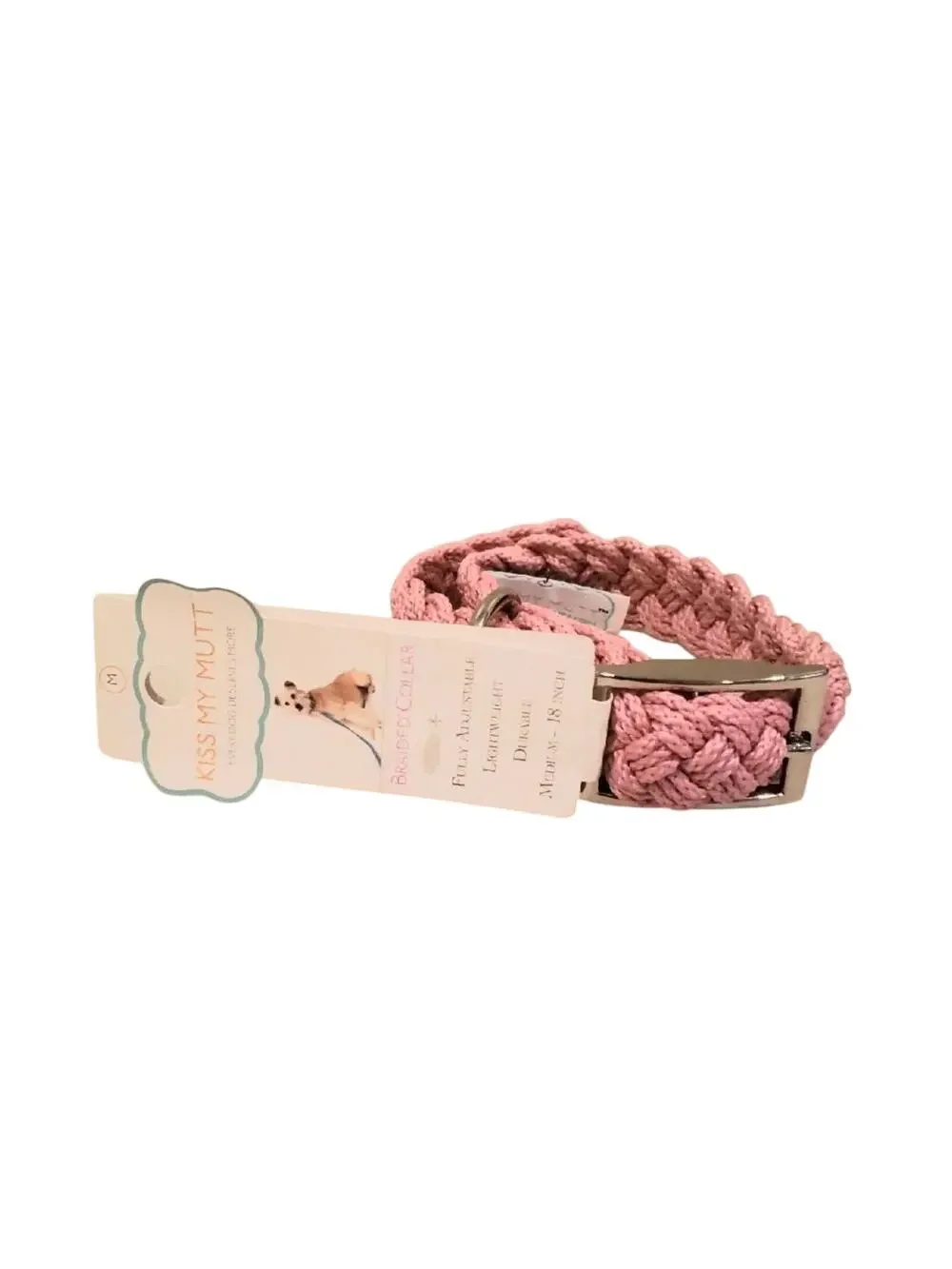 Kiss My Mutt Pink Braided MD 18